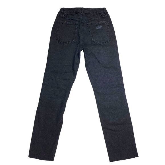 Refuge Women's High Rise Slim Straight Distressed Black Jeans Size 3 - Picture 3 of 6